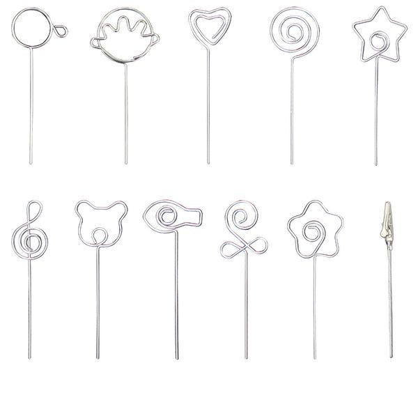 

lot 12pcs diy craft metal 4" wire memo p holder clip,clay&cake clamp accessories,anti-rust chrome plated, length 10.2cm