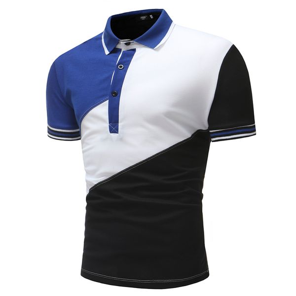 

male casual shirt 2018 new arrivals summer dress short sleeve 3 colors patchwork slim fit shirt men large size m-xxl, White;black