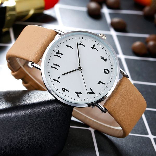 

luxury bgg brand unique arabic numbers 2017 slim ultra lover's couple watches leather watch men women quartz wristwatches clock, Slivery;brown