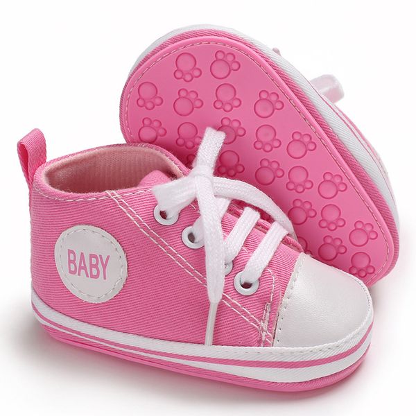 

classic canvas baby shoes hard bottom infant girls boys sport shoes lace up sneakers 2018 sell first walkers for 0-18m