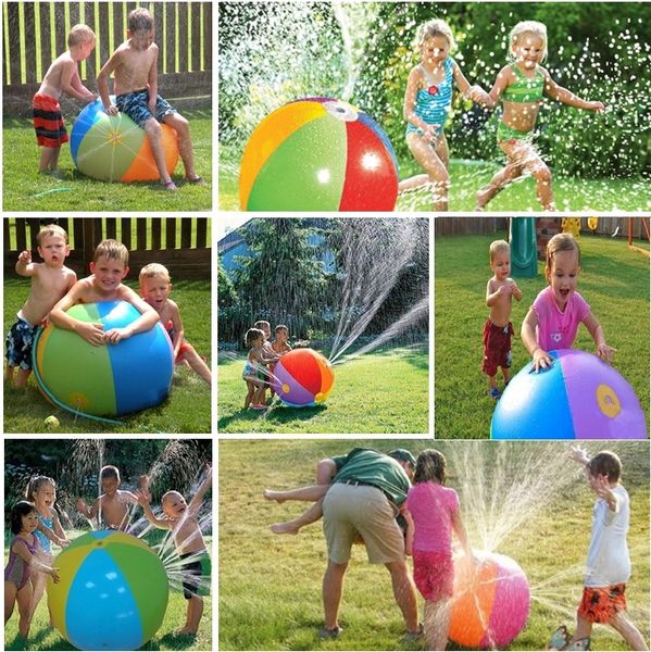 

new 75cm inflatable beach water ball fun spray outdoor summer water float toy lawn sprinkler home kids children toys party supplies i279