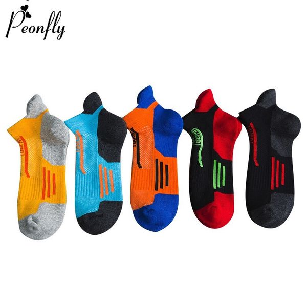 

peonfly man stripes spelling color funny shallow mouth boat socks autumn winter casual ventilation cotton low cut ankle socks, Black