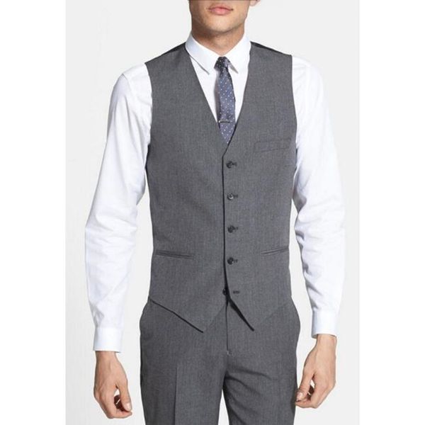 

2017 real vests handsome men vest 5 for grain of buckle sleeveless customized business pure color the groom's man, Black;white