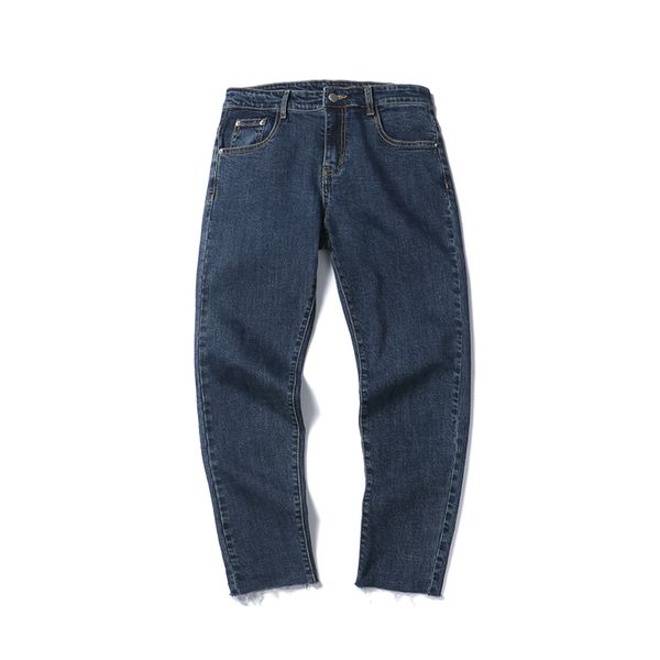 

new spring 2018 han edition of easing pants for men show thin jeans bf straight canister of two colors good quality denim, Blue