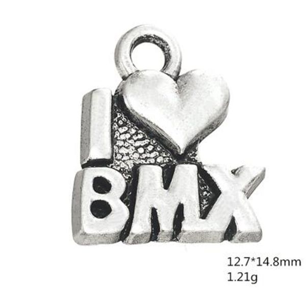 

i love bmx sporty word charm other customized jewelry, Bronze;silver