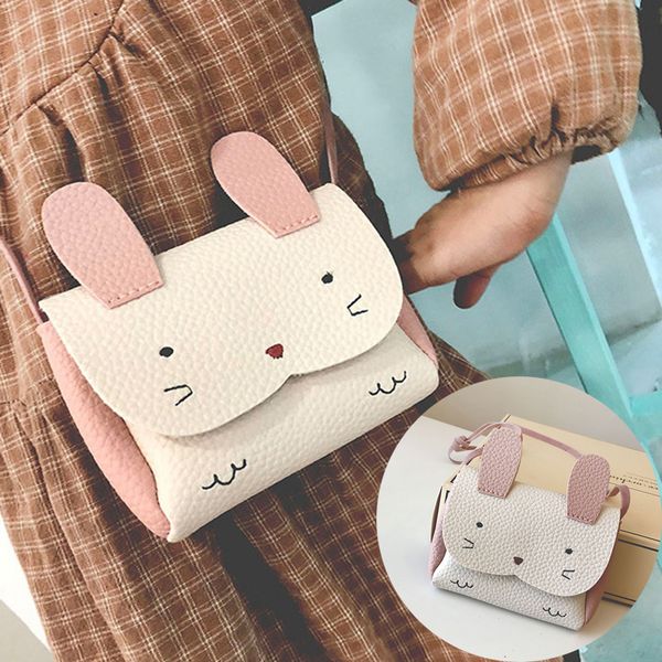 

Mini cute rabbit coin pur e kid pu leather ha p wallet key coin bag cartoon fox me enger bag for little girl gift