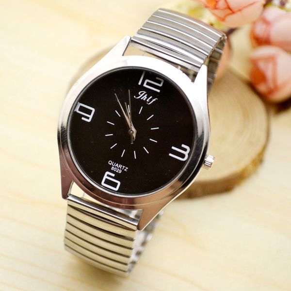 

elderly watches, elastic women's watches, elastic steel bands, couples, men's old men, old men and women, fashioned, Slivery;brown
