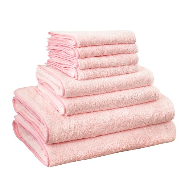 

towel suite 8 pieces contains towels bathroom light weight quickly absorbs moisture for hand face and bath