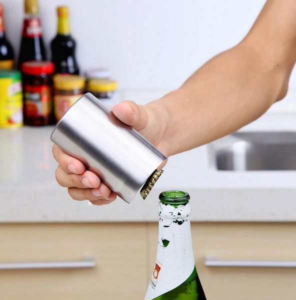 Abridor de Garrafa de Aço inoxidável Automático Cerveja Refrigerante Cap Vinho Abridor De Garrafas de Vinho Conjunto de acessórios de cozinha ferramentas de cozinha gadgets GA143