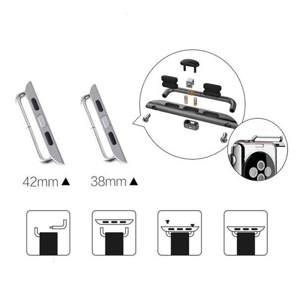

iwatch apple watch smartwatch band adaptor stainless steel adapter for apple watch 38mm 42mm band connector, adaptor, apple watch buckle