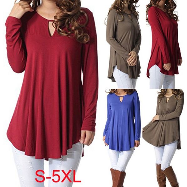 

spring autumn 2018new t-shirt long sleeve loose casual women's t-shirt blouse women plus size clothes 5xl 4xl 3xl 2xl xl l  s, White