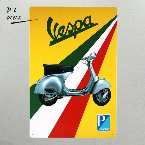 

Vespa Scooter Wall Ornament Coffee & Bar Decor Retro Vintage Tin Sign