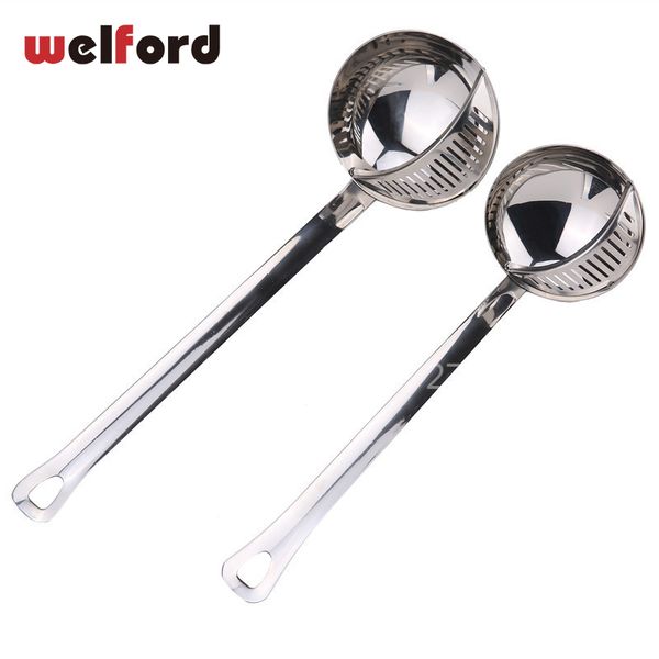 

long handle soup stainless steel spoons 2 in 1 spoon creative porridge spoons with filter strainer spoon kitchen cooking tools