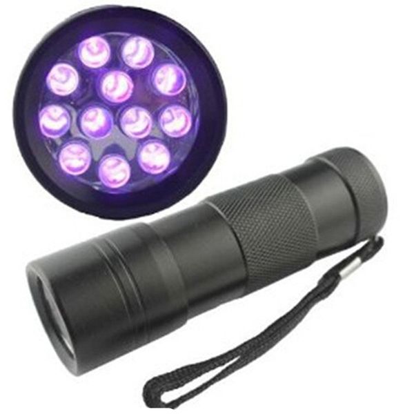 

395 400nm ultra violet uv light mini portable 12 led uv fla hlight torch corpion detector finder black light uv 12
