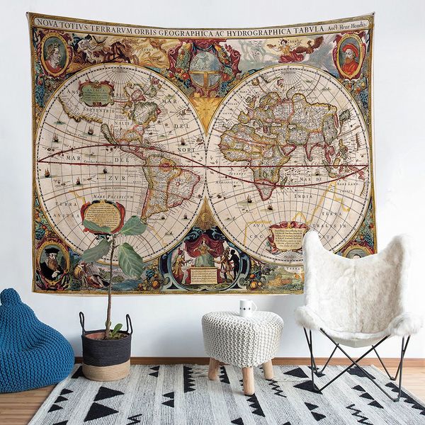 Round World Block Diagram Multicolor Tapestry 36 25 60 51 80 68 104 88 Inch Black And White Tapestry Wall Hanging Black And White Wall Tapestry From