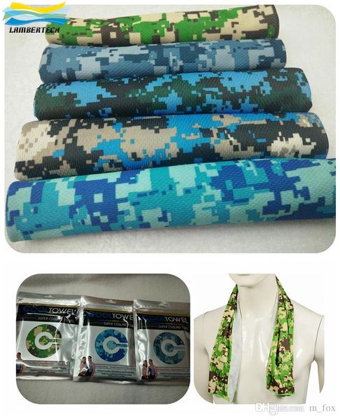 

camouflage ice towel camo utility enduring instant cooling towel outdoor sports yoga fitness hand cotton ice towels with retail package