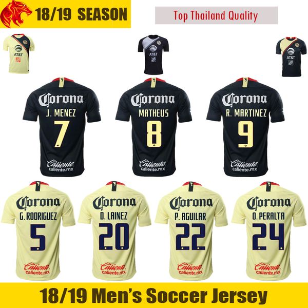 

19 20 Mexico Club America Soccer Jersey O.PERALTA R.MARTINEZ 2019 2020 MATHEUS Club America P.AGUILAR Football Shirt G.RODRIGUEZ Jersey