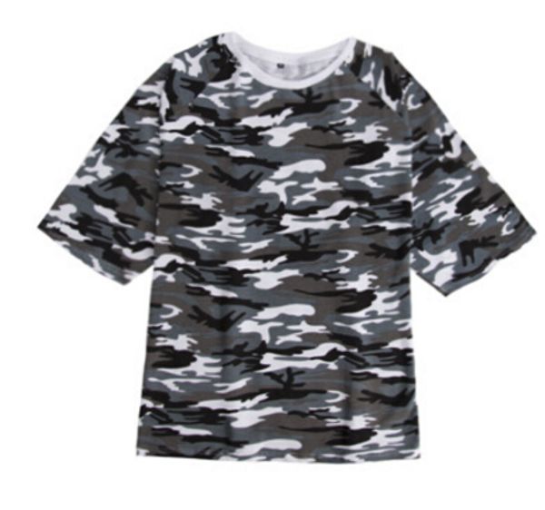 

men's t-shirts men summer camouflage tshirts west casual loose streetwear hip hop short sleeved tees, White;black