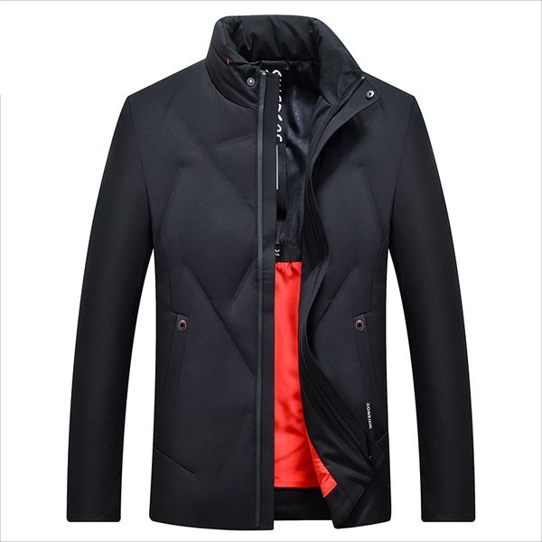

men's duck down jacket slim warm down coat for men male, Black