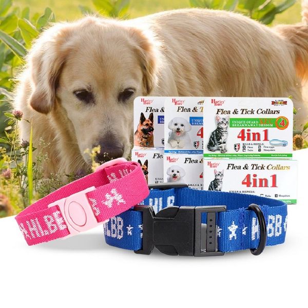 

Hot Pet Supplies 4 in 1 Cat Dog Flea Ticks Collars Kills Repels Fleas Flea eggs Ticks Mosquitoes Pink Blue Nylon Remedies Collars