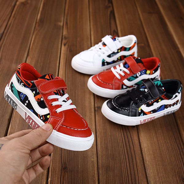 

New Arrival Canvas Shoes Kids Boys Girls Casual White Shoes Korean Version of The Graffiti Fashion for Children Shoe