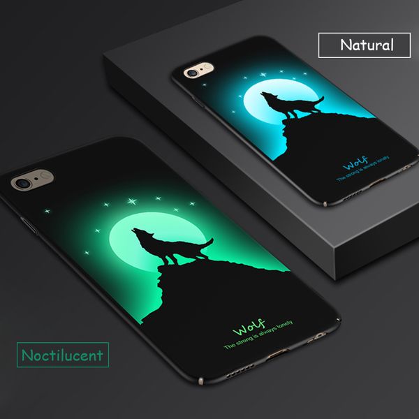 

luminous cover case for iphone 8 plus 7 plus glow in the dark 3d relief painting color changing hard case protective back shell