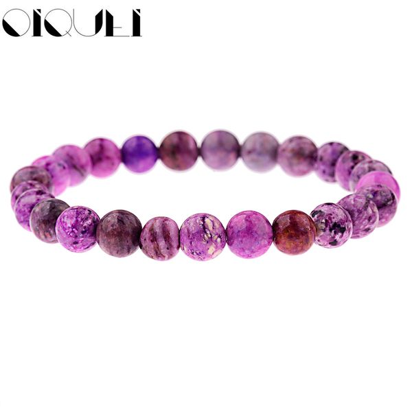 

oiquei натуральный фиолетовый камень бисером браслет для женщин новейшая мода красочные оникс мужские цепи браслеты ювелирные изделия подарк, Black