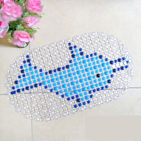

new material pvc dolphin series bathroom mat with suction cup decoration suitable for high temperature drying mx5042