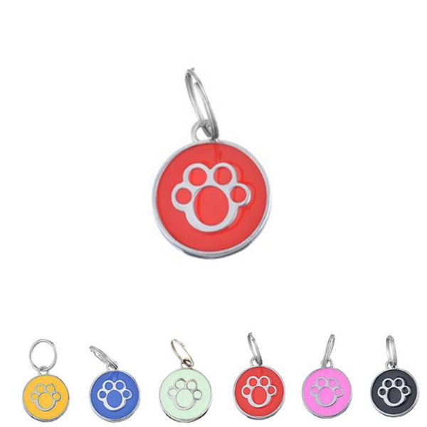 Acheter Wholwsale 6 Couleur L Taille Empreinte Patte Chien Chat étiquette Didentification Pet Pendentif Peut être Lasered Nom Chien Accessoire