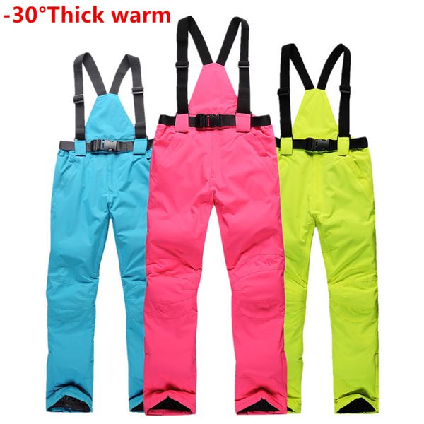 

new ski pants women's models thick warm and windproof waterproof snowboarding double ski pants men