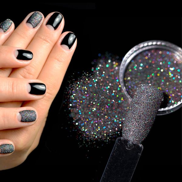 

ultra-thin black laser shining powder glitter dust for nail art tools nail bright chrome pigment powder art decoration 4439, Silver;gold