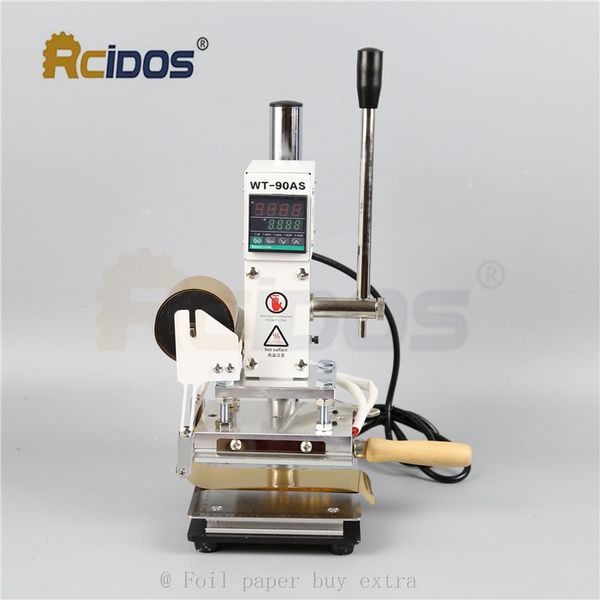 

T type wt 90a rcido tamping machine leather bronzing crea ing machine foil tamping machine 110v 220v with bra letter kit