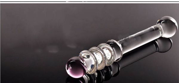 Изогнутый фаллос Glas Red Head Double Dildo, бесцветный, до 22 см GLAS-22 - Glas - Анальные стимуляторы - Купить