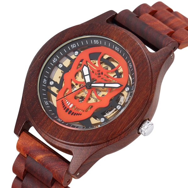 

shifenmei fashion leisure high end wooden sandalwood hollow shantou life waterproof luxury gift dress men mechanical watches, Slivery;brown