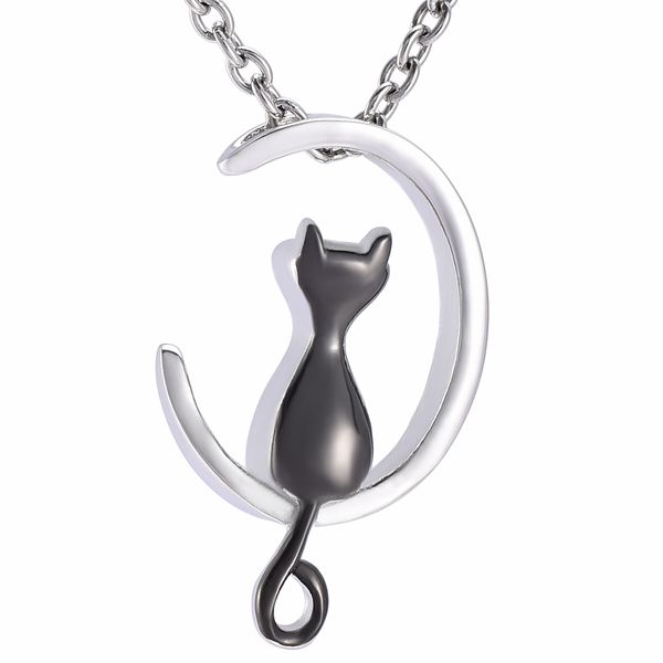 

zzl113 высокое качество оптовая дешевая цена кошка форма кремации ожерелье подарочный предмет для женщин пепел держатель keepsake для любимы, Silver