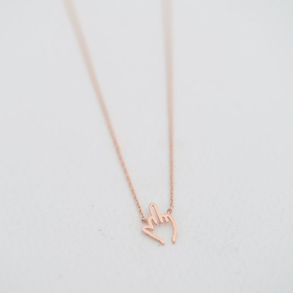 

fashionable finger pendant necklaces uncivilized gestures middle finger pendant necklaces originality style necklaces first gift for womem, Silver