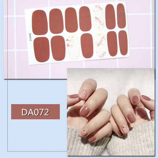

1sheet adhesive nail art stickers full cover beauty nail wraps solid color marble pattern manicure decal for women drop shipping, Black