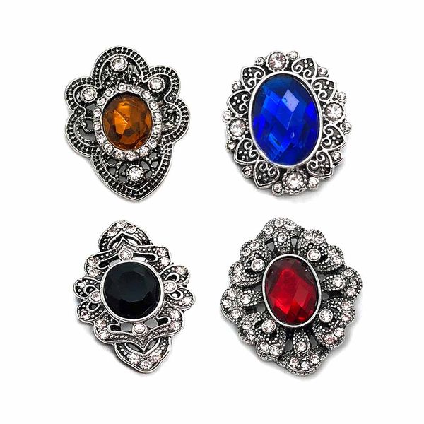 

wholesale w352 3d 18mm 30mm rhinestone metal snap button for bracelet necklace interchangeable jewelry women accessorie findings