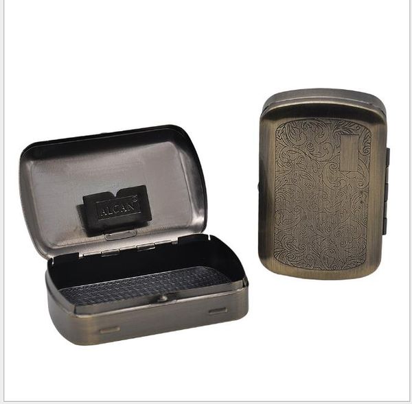 Mini scatola di sigarette in metallo Scatola di immagazzinaggio portasigarette in bronzo