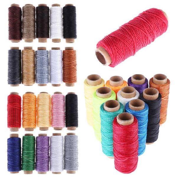 

10pcs sewing wax threads 50m 150d diy leather craft stitching cord thread for craft repair shoes sewing tools, Black;white