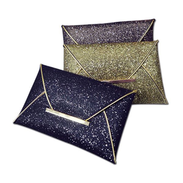 

simple fashion women envelope clutch bag solid color leather glitter purse party delicate handbag ladies wedding bags new