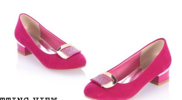 

send 2018 spring and autumn new style coarse heel middle heel with round head fashion women's shoes, Black