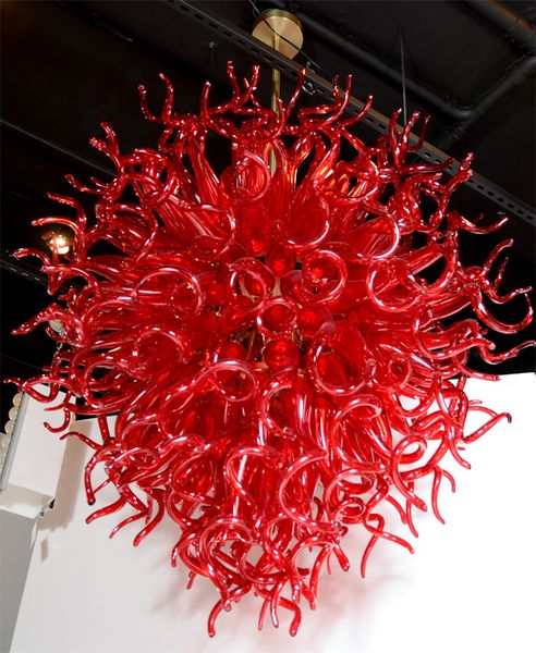 

villa modern hand blown lamps chandeliers led lights source red color bar lobby coffee shop art decor light murano glass chandelier crystal