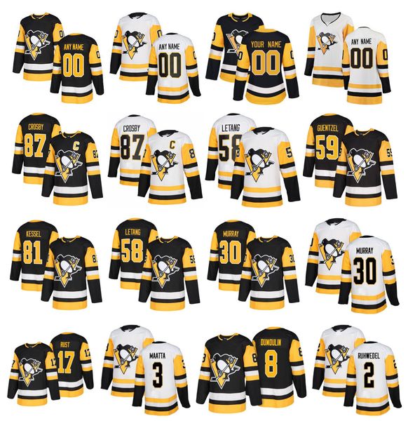 

customized pittsburgh penguins jersey sidney crosby jake guentzel phil kessel malkin rust maatta dumoulin hagelin jarry stitched hockey, Black;red