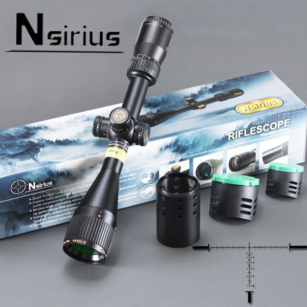 

NSIRIUS Tactical 3-12x44 AO Riflescope Optical Sight Full Size Mil Dot Red Green llluminate Hunting Rifle Scope