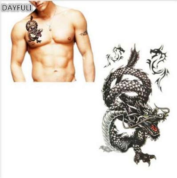 Delicate Coole Männer Kreative Design Schwarz Drachen Wasserdicht Schweiß Temporäre Tattoo Aufkleber mit Paket 1PC Mode Neue Heiße