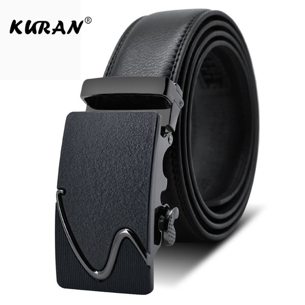 

kuran] new designer mens belts real leather belts for men metal buckle man jeans pants genuine leather belt male s, Black;brown