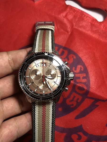 

fashion classic men's quartz watch: b7600 stainless steel three-eye multi-function waterproof watch retail and wholesale + ing, Slivery;brown