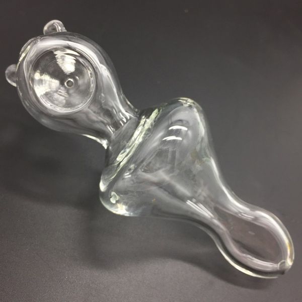 15 cm Länge Clean Helix Handpfeife handgefertigte Glaslöffelpfeifen Glasbubbler Rauchpfeifen