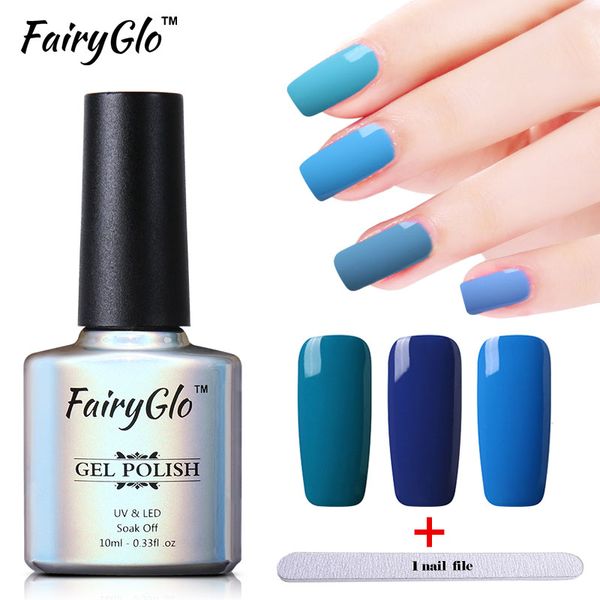 

fairyglo 1pcs magic blue gel nail polish+1 buffer file nail set gel easy to soak off vernis semi permanent diy art design